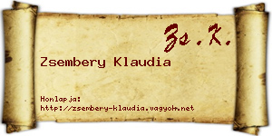 Zsembery Klaudia névjegykártya