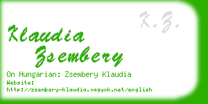 klaudia zsembery business card